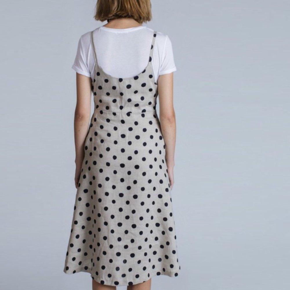 Allison Wonderland Pure Linen Jumper Dress Sun Dress Made in Canada - Picture 2 of 6